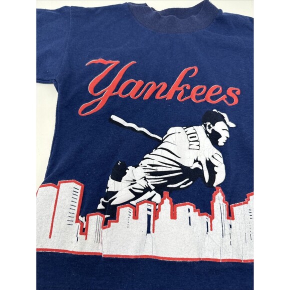 Vintage 90s Glasgow New York Yankees YOUTH BOYS T Shirt Baseball MLB Read - Picture 2 of 10